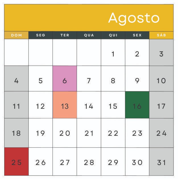 06 – Senhor Bom Jesus (Tremembé) 13 – Aniversário de Natividade da Serra 16 – Aniversário de São Bento do Sapucaí 25 - Aniversário de Redenção da Serra