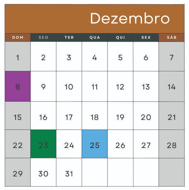 08 – Nossa Senhora da Conceição (Redenção da Serra e Lagoinha)
23 – Aniversário de Lagoinha
25 - Natal