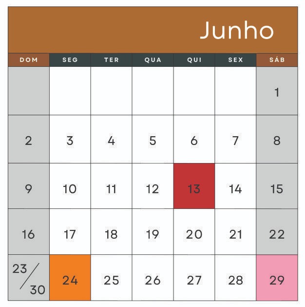 13 – Dia de Santo Antônio (Caraguatatuba)
13 – Aniversário de Santo Antônio do Pinhal e Paraibuna
24 – Dia de São João (Caçapava)
29 - Dia de São Pedro (Ubatuba)